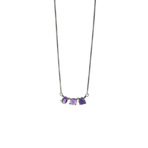Three Stone Row Necklace