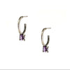 Amethyst Prong Hoops