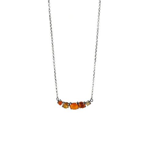 Five Stone Curved Row Necklace