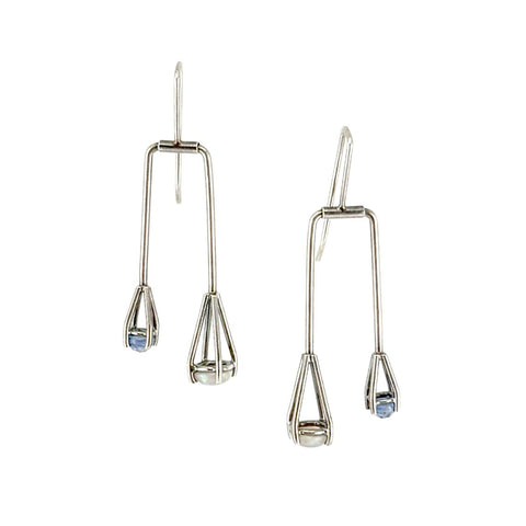 Two Stone Prong Sway Earrings
