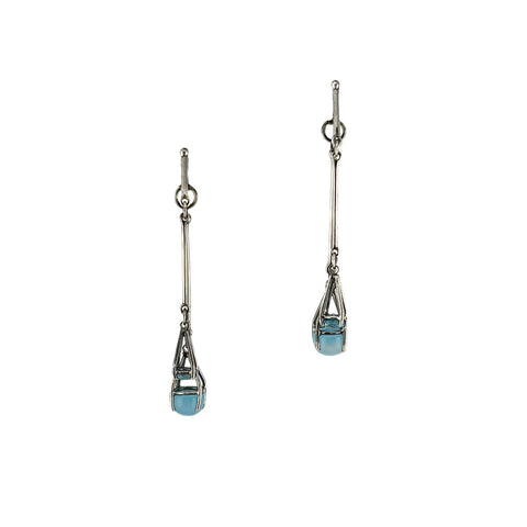 Double Layer Blue Dangle Earrings
