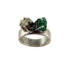 Rough Emerald and Pyrite Ring