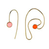 Popper Earrings, Pink and Orange