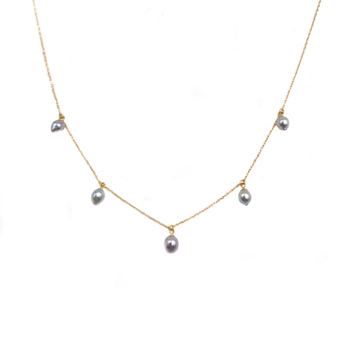 Baby Akoya Pearl Station Necklace