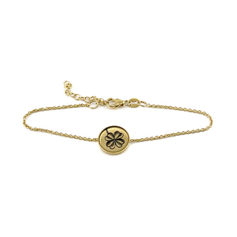 Round Four-Leaf Clover Bracelet
