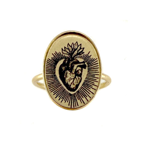 Burning Heart Figaro Ring