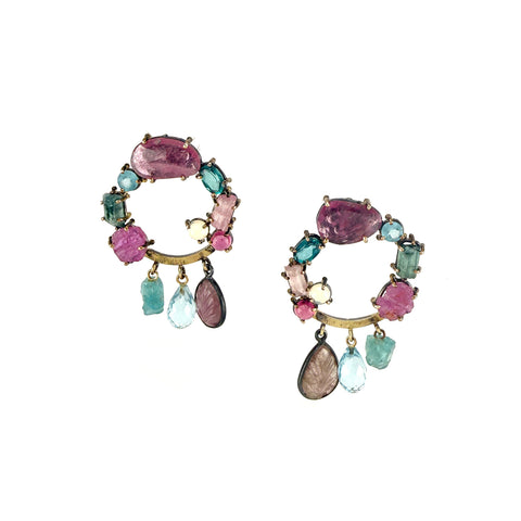 Gem Circle Earrings