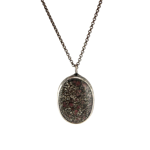 Floral Engraved Reversible Jasper Pendant