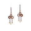 Circle and Chain Blue Chalcedony Earrings