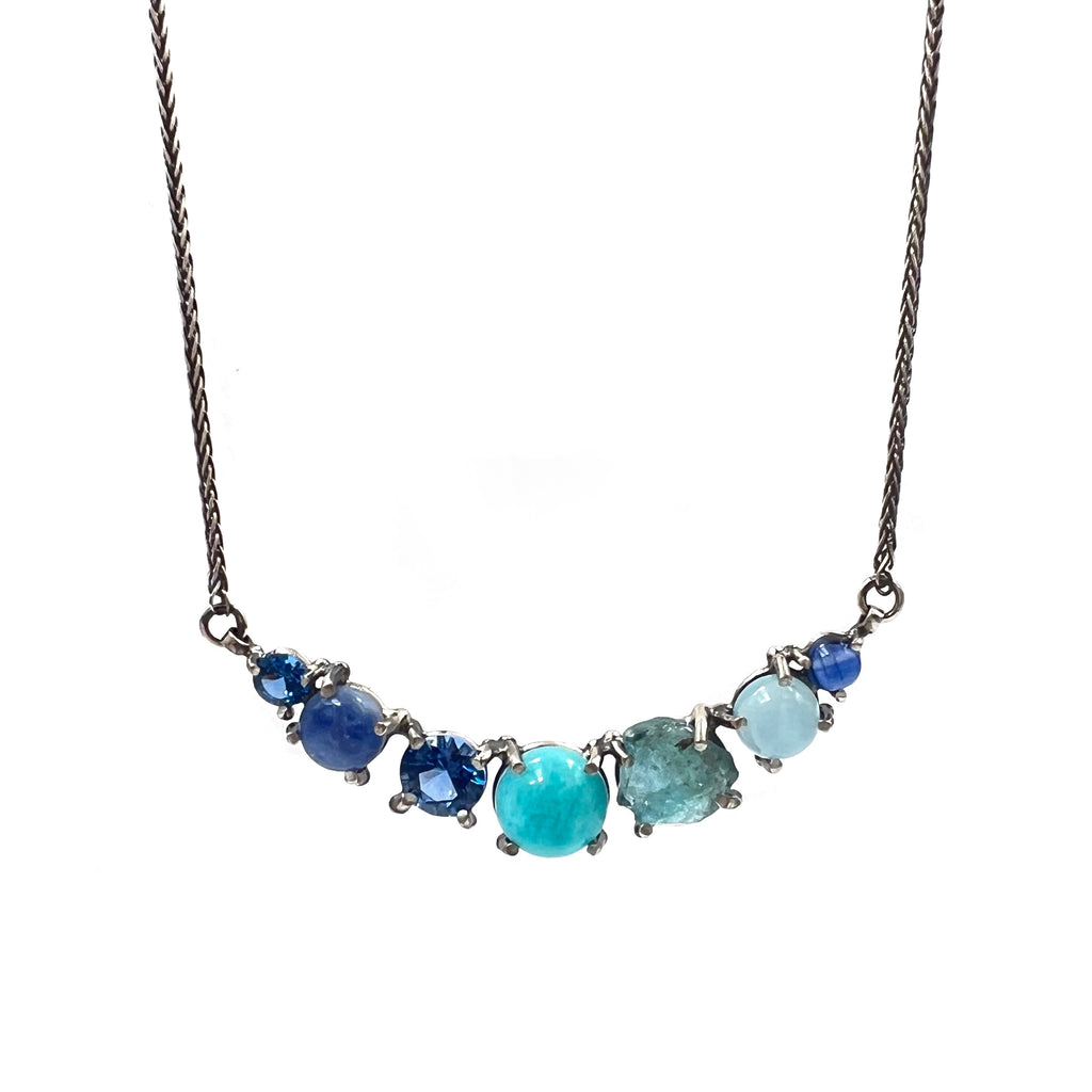 Blue Row Necklace