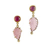 Pink Tourmaline Leaf Earrings