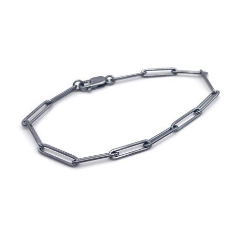 Link Bracelet, Oxidized Silver
