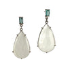 Teardrop Moonstone & Tourmaline Earrings