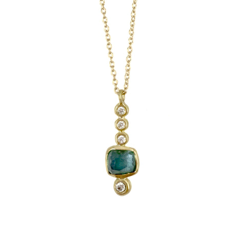 Tourmaline and Diamond Line Pendant