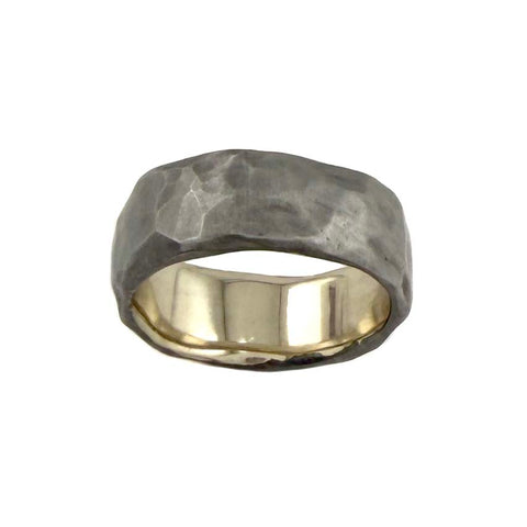 White Gold Hammered Band