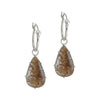 Rutilated Quartz Charm Hoops