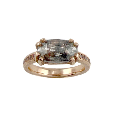 Rose Cut Rose Gold Solitaire Ring