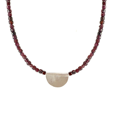 Garnet Shield Necklace
