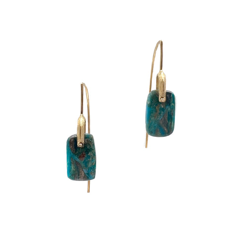 Small Blue Opal Bridle Bit Earrings