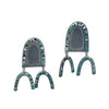 Solid Short Triple Arch Earrings, Chrysocolla