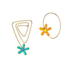 Daisy Popper Pair, Gold, Blue and Orange