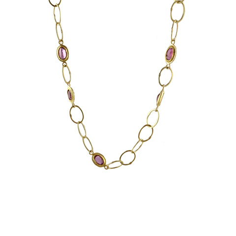 Ruby Oval Link Chain