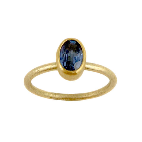 Faceted Oval Sapphire Ring