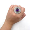 Round Amethyst Lined Ring
