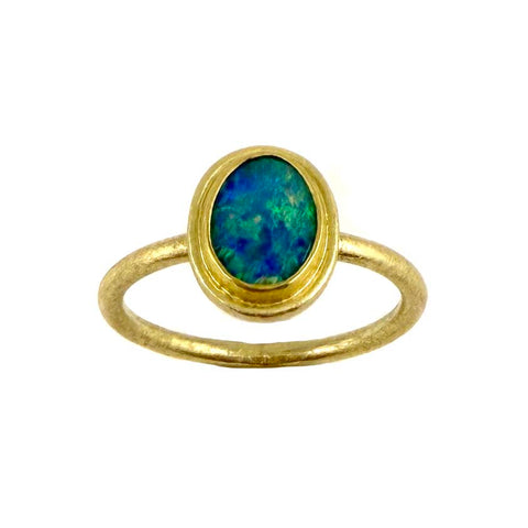 Double Bezel Opal Ring
