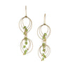 Feather Teardrops Hook Earrings, Peridot, Mini