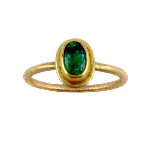 Double Bezel Emerald Ring