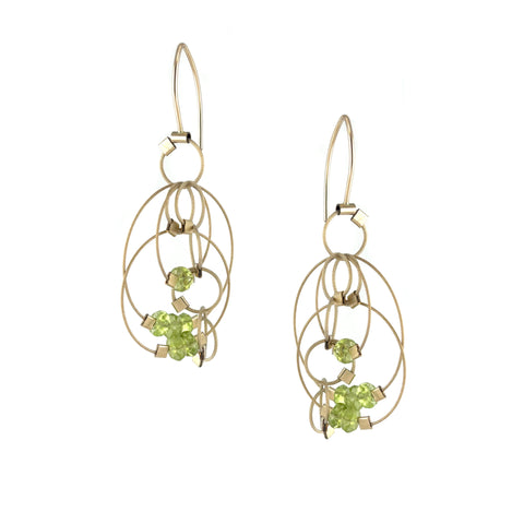 Solar Hook Earrings, Peridot