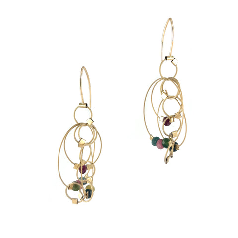 Solar Hook Earrings, Tourmaline