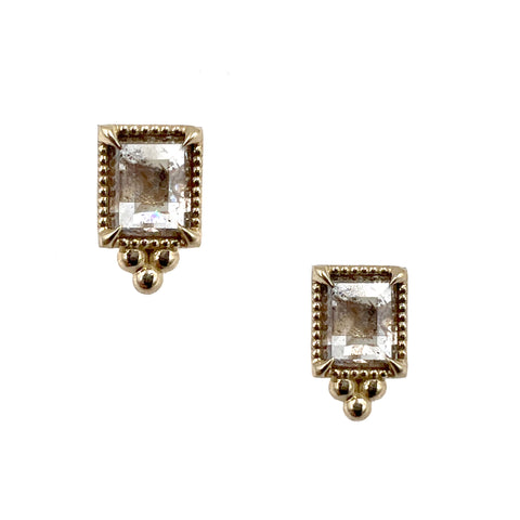 Rectangle Diamond Studs