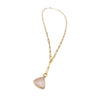Carved Rose Quartz Lariat Necklace