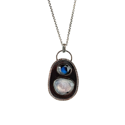 Labradorite & Prehnite Frame Necklace
