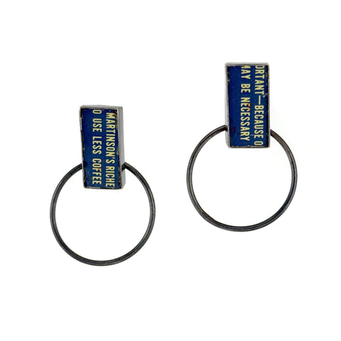 Navy Door Knocker Earrings