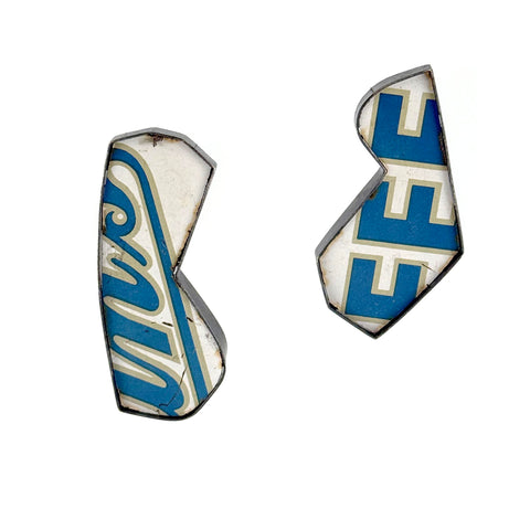 Blue & White Tin Mint Earrings