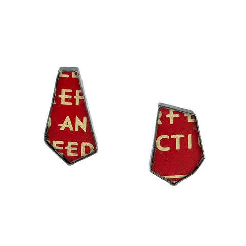 Red Tin Mint Earrings