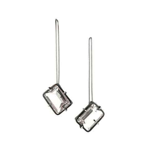 Tilted Fancy Quartz Hanger Earrings