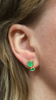 Rough Emerald and Faceted Emerald Studs