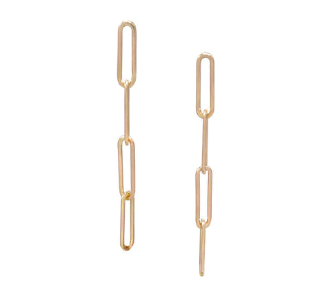 Mini Link Quad Solid Gold Studs