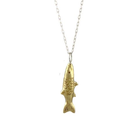 Lucky Gold Fish Charm Necklace