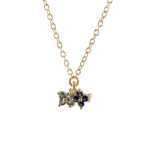 Two O' Clover Necklace, Blue