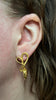 Serpentine Earrings, Small Gold, Pink Tourmaline