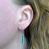 Emerald Bead Rectangle Earrings