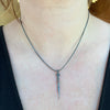Italian Nail Necklace with Scrolled Tip and Ruby