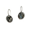 Hammered Line Earrings, Moss Aquamarine