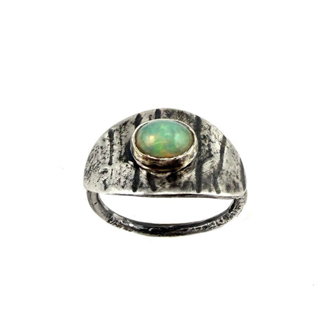 Embossed Ring, Opal