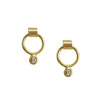 Gold Bull Ring Studs with Diamonds